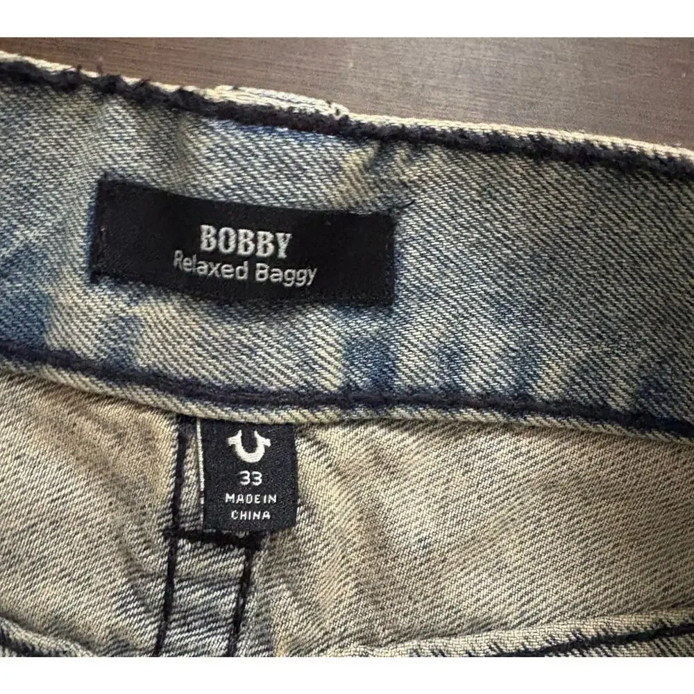 TRUE RELIGION BOBBY BIG T DISTRESSED SHORTS MENS SZ 33 $174